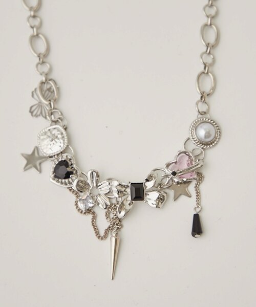 WHO'S WHO gallery（フーズフーギャラリー）の「MIXED MOTIF NECKLACE（ネックレス・レディース・シルバー・FREE）」の4枚目の写真