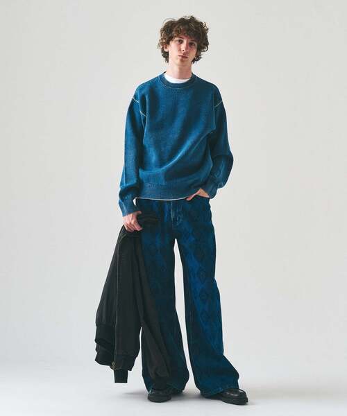 417 EDIFICE（フォーワンセブンエディフィス）の「フェイドカラー ニットクルー（ニット/セーター・メンズ・グレー/ブルー系その他/ピンク/ブラック系その他・LARGE/MEDIUM）」の7枚目の写真