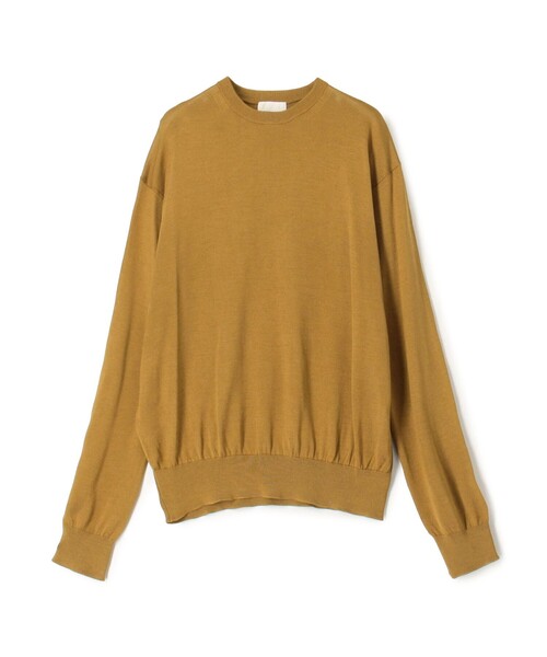 BALLSEY(ボールジィ)の「【WEB先行予約】エヴァーシルク クルーネックプルオーバー(ニット/セーター・レディース・キャメル/ブラック/ライトベージュ・S)」の1枚目の写真