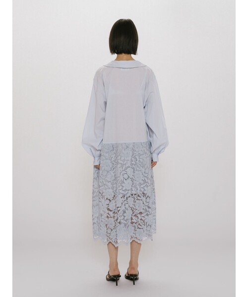 MIDIUMISOLID（ミディウミソリッド）の「MIDIUMISOLID for Ladies レースコンビシャツワンピース（ワンピース・レディース・ライトブルー/オフホワイト/ブラック・FREE）」の11枚目の写真