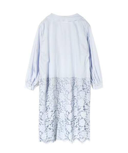 MIDIUMISOLID（ミディウミソリッド）の「MIDIUMISOLID for Ladies レースコンビシャツワンピース（ワンピース・レディース・ライトブルー/オフホワイト/ブラック・FREE）」の19枚目の写真