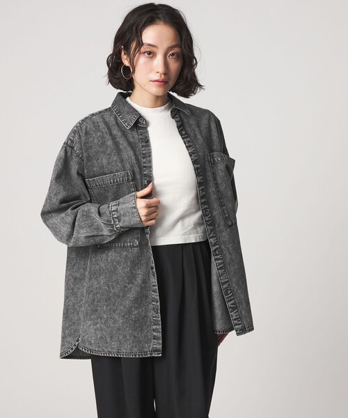 CITEN（シテン）の「＜CITEN＞ビッグポケットデニムシャツ（シャツ/ブラウス・レディース・ブラック/ライトブルー・FREE）」の2枚目の写真
