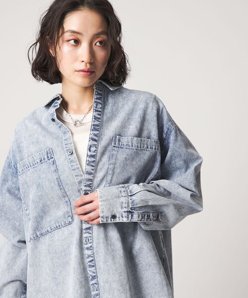 CITEN（シテン）の「＜CITEN＞ビッグポケットデニムシャツ（シャツ/ブラウス・レディース・ブラック/ライトブルー・FREE）」の13枚目の写真