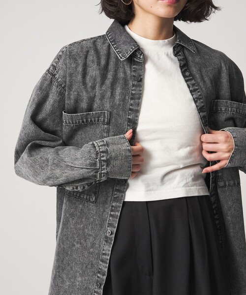 CITEN（シテン）の「＜CITEN＞ビッグポケットデニムシャツ（シャツ/ブラウス・レディース・ブラック/ライトブルー・FREE）」の18枚目の写真