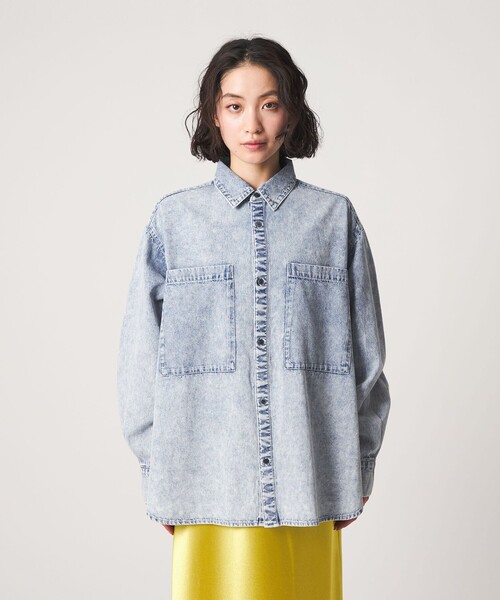 CITEN（シテン）の「＜CITEN＞ビッグポケットデニムシャツ（シャツ/ブラウス・レディース・ブラック/ライトブルー・FREE）」の8枚目の写真