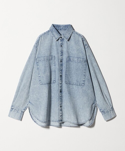 CITEN（シテン）の「＜CITEN＞ビッグポケットデニムシャツ（シャツ/ブラウス・レディース・ブラック/ライトブルー・FREE）」の5枚目の写真