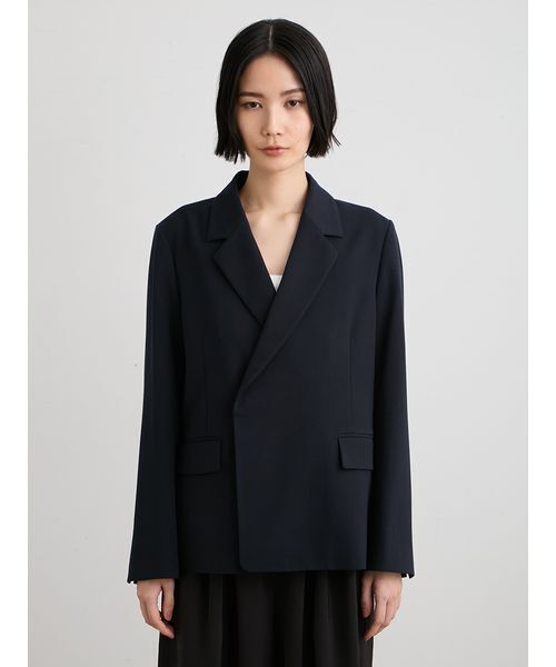 MIESROHE（ミースロエ）の「【セットアップ対応】ダブルブレステッドジャケット（テーラードジャケット・レディース・ストライプ/モカ/ダークネイビー・1/0）」の5枚目の写真