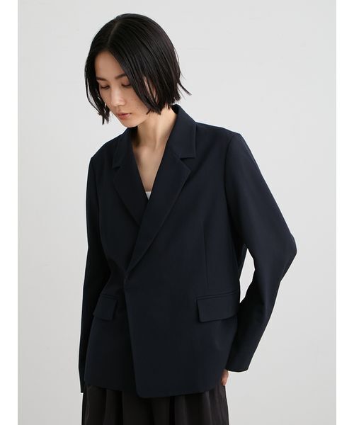 MIESROHE（ミースロエ）の「【セットアップ対応】ダブルブレステッドジャケット（テーラードジャケット・レディース・ストライプ/モカ/ダークネイビー・1/0）」の6枚目の写真