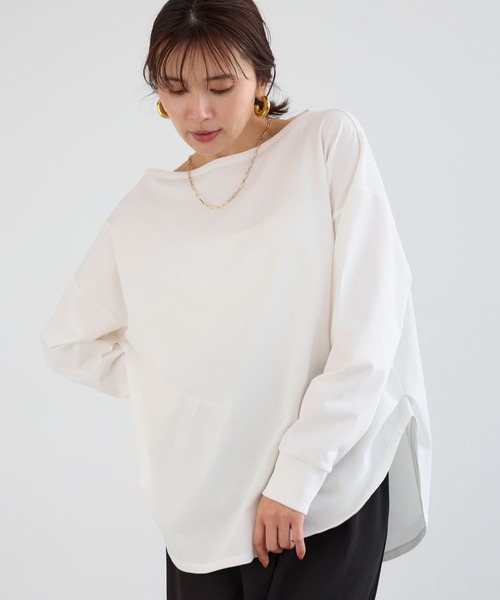 BARNYARDSTORM（バンヤードストーム）の「BARNYARDSTORM / サイドタックプルオーバー / マシンウォッシャブル（Tシャツ/カットソー・レディース・ホワイト/ブラック・FREE）」の2枚目の写真