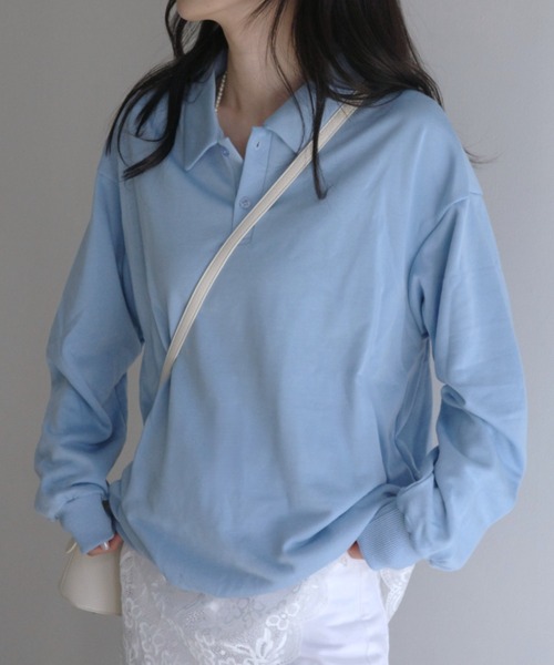 Mela（メラ）の「ポロスウェットプルオーバー（スウェット・レディース・グレー/ブルー・S/M/L）」の18枚目の写真