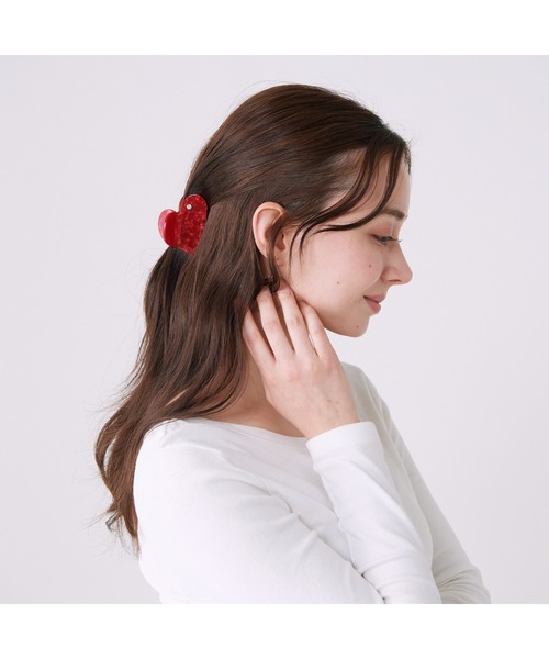Francfranc(フランフラン)の「ハート ヘアクリップ レッド ヘアアクサリー 髪留め ヘア小物(その他小物・レディース・レッド・FREE)」の2枚目の写真