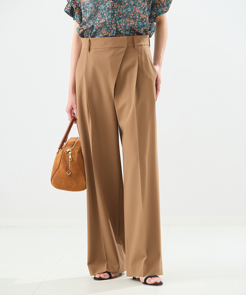 journal standard L'essage（ジャーナルスタンダードレサージュ）の「LANAフロントラップパンツ（スラックス・レディース・ブラウン/グレー・36/38）」の2枚目の写真