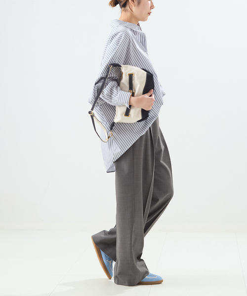 journal standard L'essage（ジャーナルスタンダードレサージュ）の「LANAフロントラップパンツ（スラックス・レディース・ブラウン/グレー・36/38）」の5枚目の写真