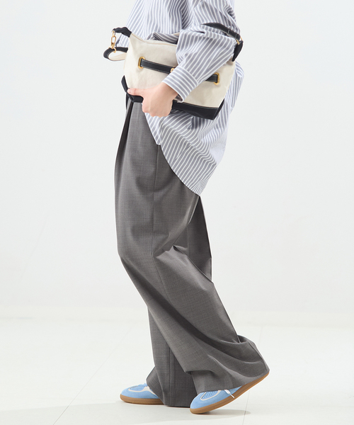 journal standard L'essage（ジャーナルスタンダードレサージュ）の「LANAフロントラップパンツ（スラックス・レディース・ブラウン/グレー・36/38）」の7枚目の写真