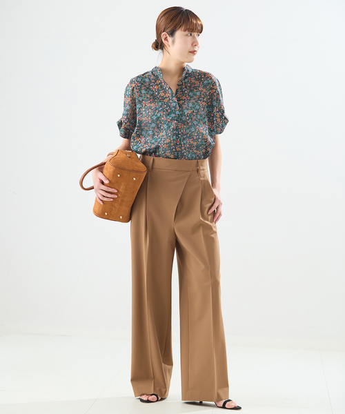 journal standard L'essage（ジャーナルスタンダードレサージュ）の「LANAフロントラップパンツ（スラックス・レディース・ブラウン/グレー・36/38）」の10枚目の写真