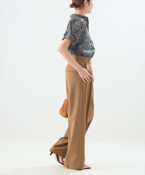 journal standard L'essage（ジャーナルスタンダードレサージュ）の「LANAフロントラップパンツ（スラックス・レディース・ブラウン/グレー・36/38）」の11枚目の写真