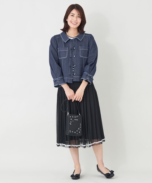 TO BE CHIC(トゥー ビー シック)の「エレガンスデニム ステンカラージャケット(デニムジャケット・レディース・ブルー系その他2/ネイビー・40)」の10枚目の写真