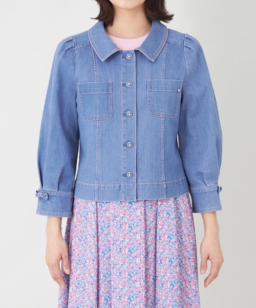 TO BE CHIC(トゥー ビー シック)の「エレガンスデニム ステンカラージャケット(デニムジャケット・レディース・ブルー系その他2/ネイビー・40)」の11枚目の写真