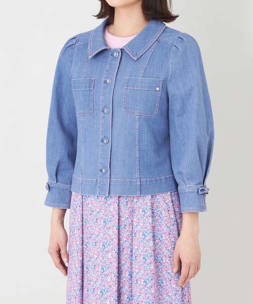 TO BE CHIC(トゥー ビー シック)の「エレガンスデニム ステンカラージャケット(デニムジャケット・レディース・ブルー系その他2/ネイビー・40)」の12枚目の写真