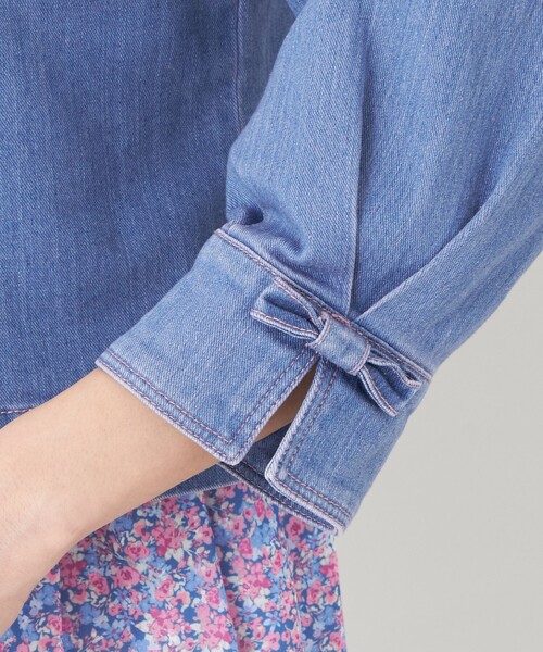 TO BE CHIC(トゥー ビー シック)の「エレガンスデニム ステンカラージャケット(デニムジャケット・レディース・ブルー系その他2/ネイビー・40)」の3枚目の写真