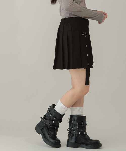 3.3 Field Trip （3.3フィールドトリップ）の「3.3 Field Trip／Dカンストラッププリーツスカート(インパン付き)（スカート・レディース・グレー/ブラック・FREE）」の18枚目の写真