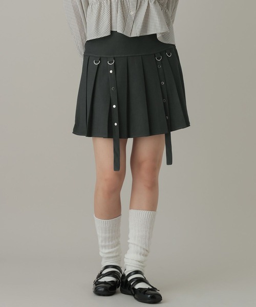 3.3 Field Trip （3.3フィールドトリップ）の「3.3 Field Trip／Dカンストラッププリーツスカート(インパン付き)（スカート・レディース・グレー/ブラック・FREE）」の8枚目の写真