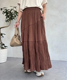 【新色秋カラー登場!】【9色展開】【ノンアイロンで美シルエット】WEB限定/クリンクルギャザースカート