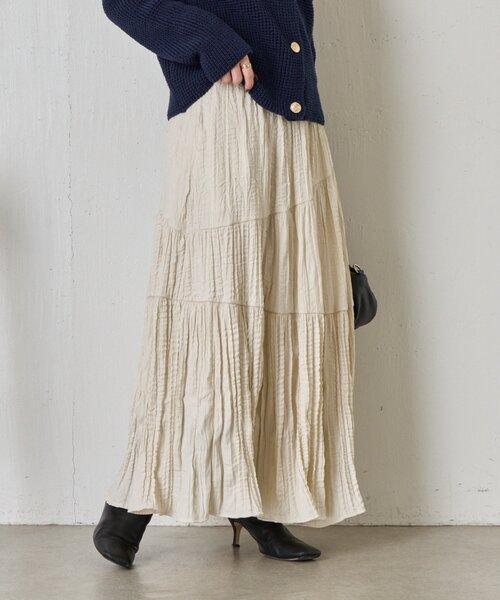 Jena espace merveilleux（ジェナ　エスパスメルヴェイユ）の「【WEB限定】クリンクルギャザースカート（スカート・レディース・ブラック/アイボリー/ピンク/ブルー・FREE）」の2枚目の写真
