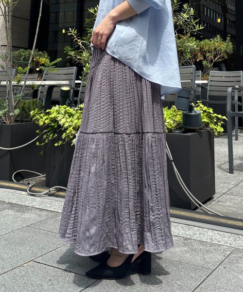 Jena espace merveilleux（ジェナ　エスパスメルヴェイユ）の「【華やか春気分/オールゴム】クリンクルギャザースカート（スカート・レディース・ブラック/アイボリー/ピンク/ブルー/ミント・FREE）」の19枚目の写真