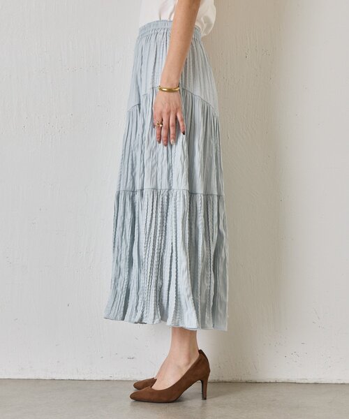 Jena espace merveilleux（ジェナ　エスパスメルヴェイユ）の「【WEB限定】クリンクルギャザースカート（スカート・レディース・ブラック/アイボリー/ピンク/ブルー・FREE）」の5枚目の写真