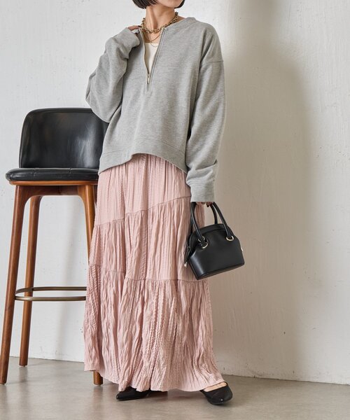 Jena espace merveilleux（ジェナ　エスパスメルヴェイユ）の「【WEB限定】クリンクルギャザースカート（スカート・レディース・ブラック/アイボリー/ピンク/ブルー・FREE）」の17枚目の写真