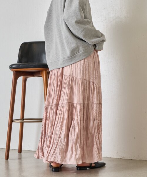 Jena espace merveilleux（ジェナ　エスパスメルヴェイユ）の「【WEB限定】クリンクルギャザースカート（スカート・レディース・ブラック/アイボリー/ピンク/ブルー・FREE）」の18枚目の写真