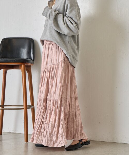 Jena espace merveilleux（ジェナ　エスパスメルヴェイユ）の「【WEB限定】クリンクルギャザースカート（スカート・レディース・ブラック/アイボリー/ピンク/ブルー・FREE）」の22枚目の写真