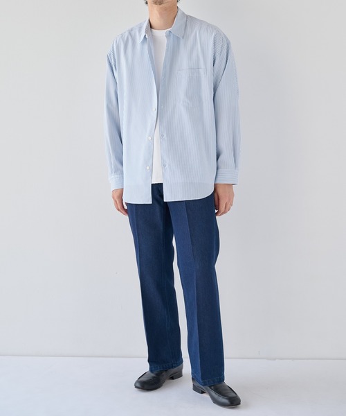 PUBLIC TOKYO(パブリックトウキョウ)の「PUBLIC DENIM セミフレア /ウォッシャブル/洗える/オールシーズン/日本製/岡山デニム/ブーツカット(デニムパンツ・メンズ・ブラック/ダークインディゴブルー・2/1)」の5枚目の写真