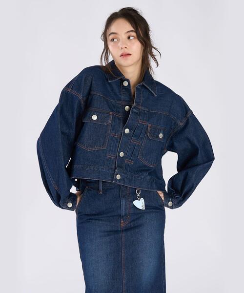 To b. by agnes b.(トゥービーバイアニエスベー)の「To b. by agnes b. × NEEDBY heritage DENIM JACKET(ダッフルコート・レディース・ブルー系その他・1/0)」の1枚目の写真