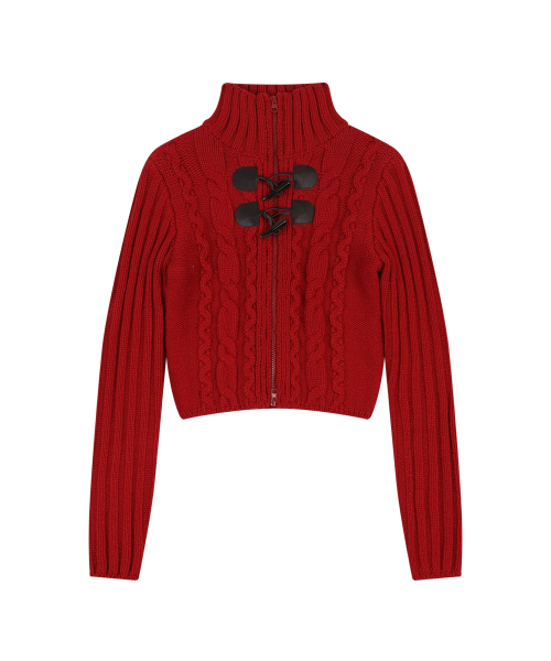 ORDINARY HOLIDAY（オーディナリー ホリデー）の「TOGGLE CABLE CARDIGAN [RED]（カーディガン/ボレロ・レディース・その他・FREE）」の2枚目の写真