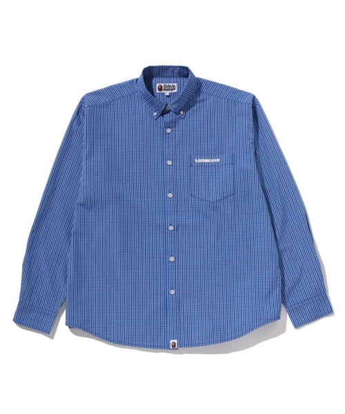 A BATHING APE(アベイシングエイプ)の「PLAID POPLIN LS SHIRT(シャツ/ブラウス・メンズ・ベージュ/ブルー・MEDIUM/SMALL/X-LARGE/XX-LARGE/LARGE)」の1枚目の写真
