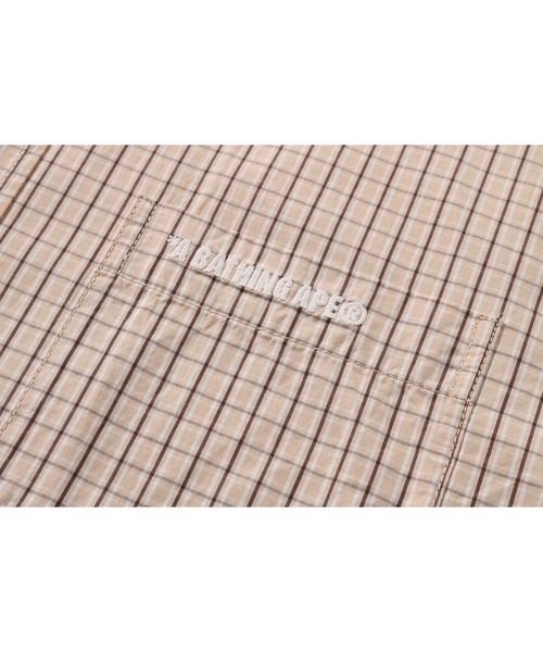A BATHING APE(アベイシングエイプ)の「PLAID POPLIN LS SHIRT(シャツ/ブラウス・メンズ・ベージュ/ブルー・MEDIUM/SMALL/X-LARGE/XX-LARGE/LARGE)」の5枚目の写真