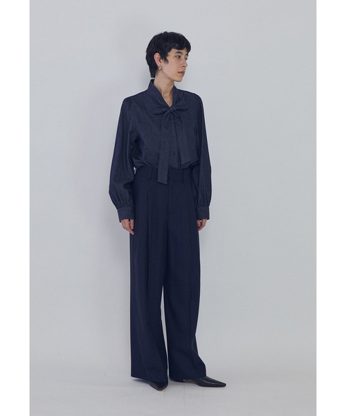 1er Arrondissement（プルミエアロンディスモン）の「ライトデニムボウタイブラウス（シャツ/ブラウス・レディース・インディゴブルー・36/38）」の9枚目の写真