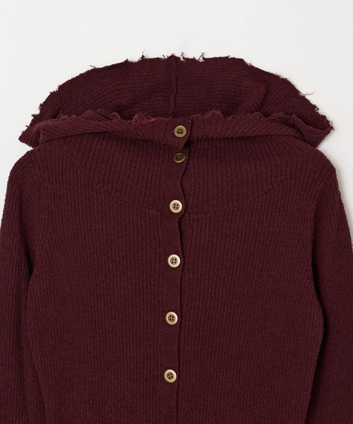 BEEDEN(ビーデン)の「FRONT BUTTON HOODED KNIT TOPS(Tシャツ/カットソー・レディース・ブラウン/アイボリー・FREE)」の18枚目の写真