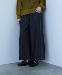 VICKY | ナイロンツイルデニムイージーワイドパンツ≪手洗い可能≫(デニムパンツ)
