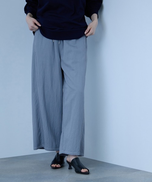 VICKY(ビッキー)の「ナイロンツイルデニムイージーワイドパンツ≪手洗い可能≫(デニムパンツ・レディース・サックスブルー/ダークグレー/ネイビー・M)」の3枚目の写真