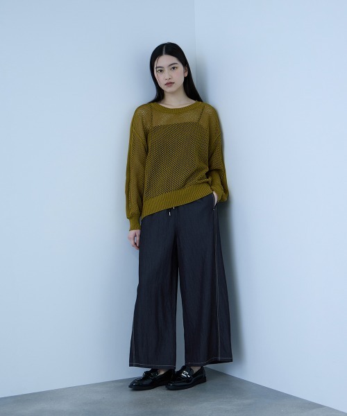 VICKY(ビッキー)の「ナイロンツイルデニムイージーワイドパンツ≪手洗い可能≫(デニムパンツ・レディース・サックスブルー/ダークグレー/ネイビー・M)」の15枚目の写真