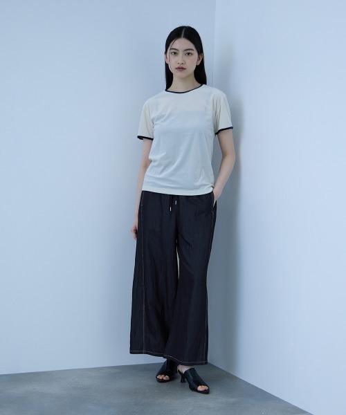 VICKY(ビッキー)の「ナイロンツイルデニムイージーワイドパンツ≪手洗い可能≫(デニムパンツ・レディース・サックスブルー/ダークグレー/ネイビー・M)」の18枚目の写真
