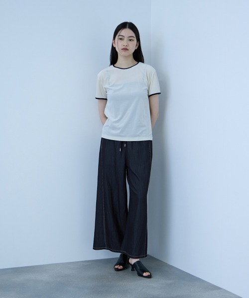 VICKY(ビッキー)の「ナイロンツイルデニムイージーワイドパンツ≪手洗い可能≫(デニムパンツ・レディース・サックスブルー/ダークグレー/ネイビー・M)」の19枚目の写真