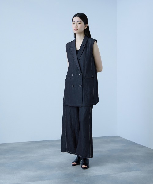 VICKY(ビッキー)の「ナイロンツイルデニムイージーワイドパンツ≪手洗い可能≫(デニムパンツ・レディース・サックスブルー/ダークグレー/ネイビー・M)」の21枚目の写真