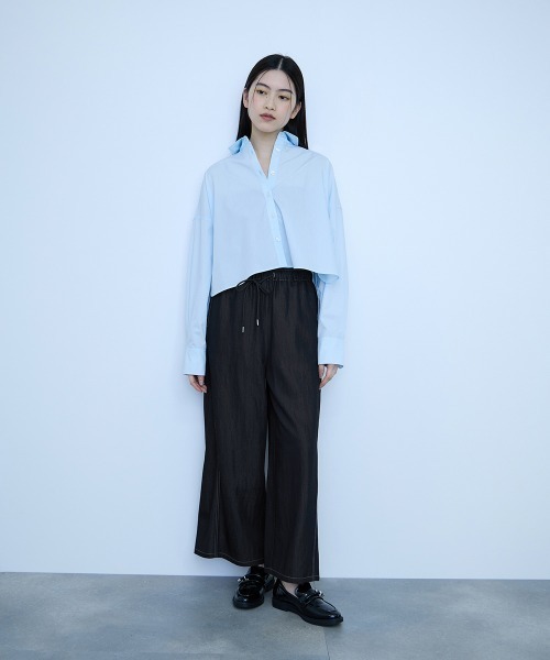 VICKY(ビッキー)の「ナイロンツイルデニムイージーワイドパンツ≪手洗い可能≫(デニムパンツ・レディース・サックスブルー/ダークグレー/ネイビー・M)」の22枚目の写真