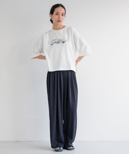 HEREIAM（ヘレイアム）の「【HEREIAM】UNRULY T（Tシャツ/カットソー・レディース・チャコール/オフホワイト・FREE）」の3枚目の写真