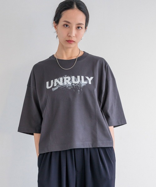 HEREIAM（ヘレイアム）の「【HEREIAM】UNRULY T（Tシャツ/カットソー・レディース・チャコール/オフホワイト・FREE）」の12枚目の写真