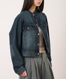 hazyl | compact denim riders jacket / コンパクトデニムライダースジャケット(ブルゾン)
